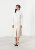 Tulle Pleat Skirt in Cream